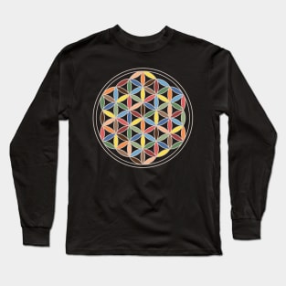 Flower of Life - Retro Colors Long Sleeve T-Shirt